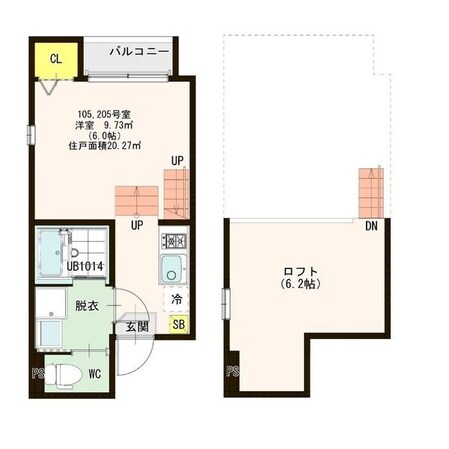 台原駅 徒歩9分 1階の物件間取画像